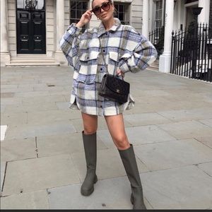 Zara oversized plaid jacket